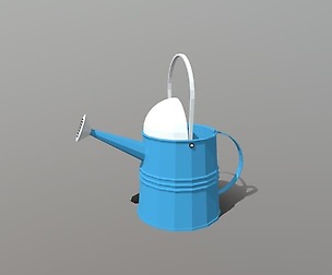 Low Poly Cartoon Watering Can
