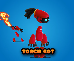 Torch Bot 2D Character Sprite