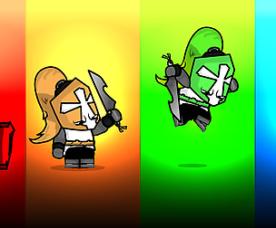 Chibi Crusader Knights 2D Game Character Sprite