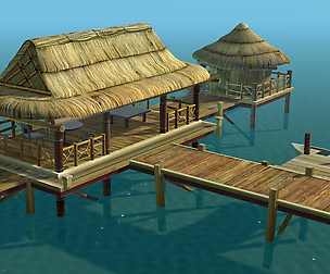 Bungalow - low poly 3D model