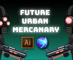 Future Urban Mercenary 2D Game Character Sprites