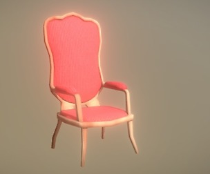 Antique Red Chair Game Ready