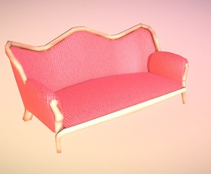 Antique Sofa game ready low-poly