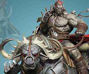 Orc Rider and Bull Creature Creation in Zbrush