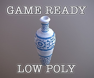 Porcelain Vase PBR low-poly game ready