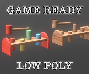 Hammering Toy Wooden 2 colors PBR low poly