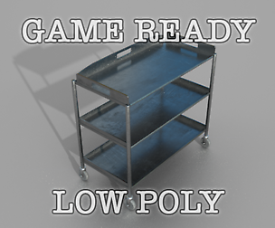 Hospital Medication Trolley game ready low poly