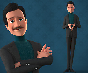 CARTOON MAN - RIGGED TEACHER AND FATHER CHARACTER