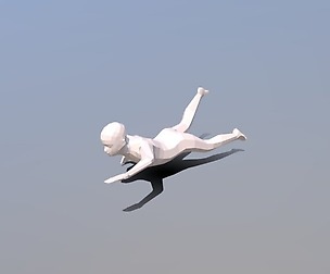 Low Poly Swimming Kid
