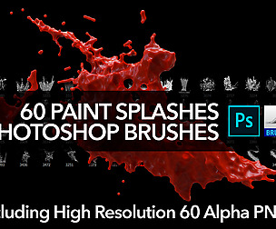 60 Paint Splash Photoshop Brushes and Stock PNGs