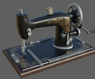 Low-poly Retro Sewing Machine
