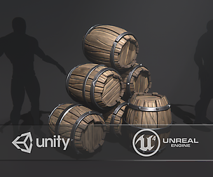 Fantasy Wooden Barrels