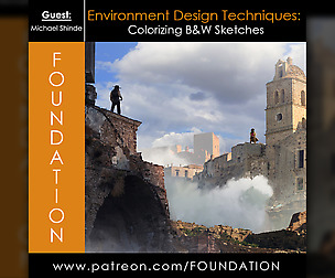 Foundation - Environment Design: Colorizing Sketch