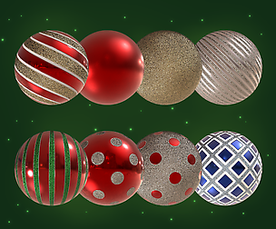 Christmas Ornaments PBR Material