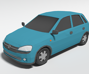 Low Poly Cartoon Opel Corsa C Car
