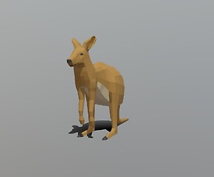 Low Poly Cartoon Kangaroo