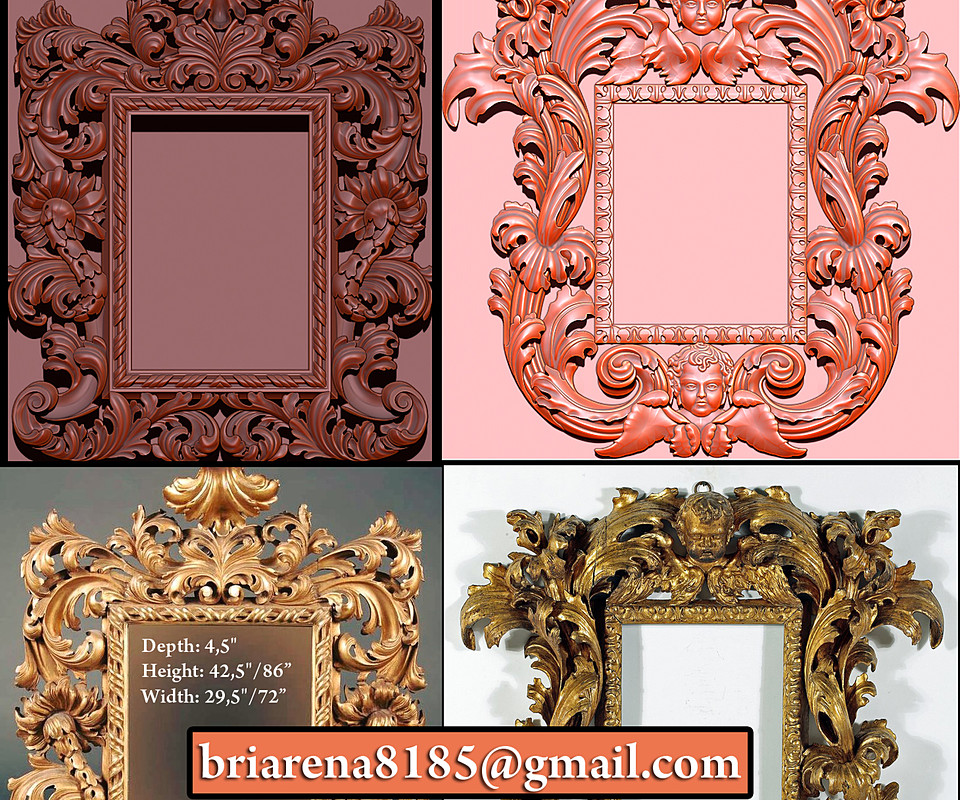 Collection classical carved frame set 1 and 2