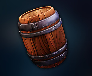 Game-ready Stylized Barrel Prop + UE Project
