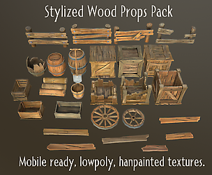 Stylized wood props pack