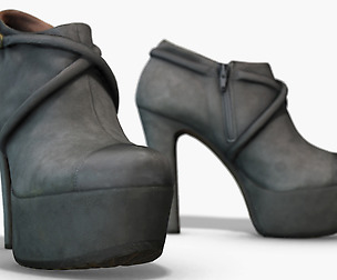 Female Leather Short Boots - Photoscanned PBR