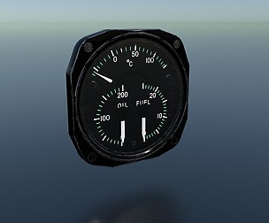 US FUEL-OIL PRESSURE and TEMPERATURE GAUGE