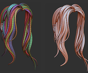 ZBrush Hair Strands, IMM Curve Brush #1