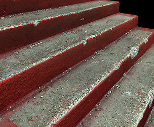 Old staircase made of concrete.