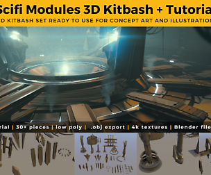 Scifi Modules 3D Kit & Tutorial