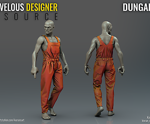 Dungarees - Marvelous Designer Resource