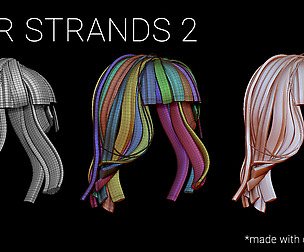 Hair Strands 2, IMM Curve Brush. Unwrapped.