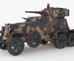 BA 6 Armored Car Camouflage Vray