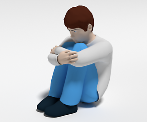 Cartoon Kid Sitting On The Floor