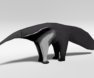 Low Poly Cartoon Giant Anteater