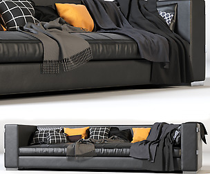 IKEA SOFA Black Leather Model