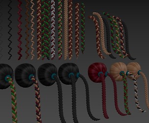 A group Braided hair