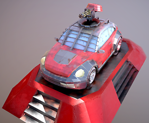 Apocalypse Race Car Low-poly 3D model