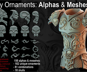 Fantasy Ornaments: Alphas & Meshes vol 1
