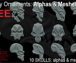 Fantasy Ornaments: Alphas & Meshes vol 1