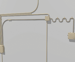 Yellow electric wall wires set