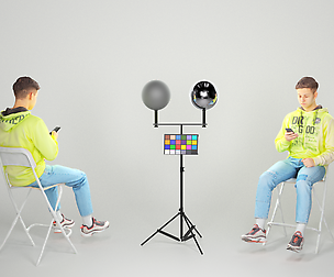 Man sitting on a chair and typing a message 55