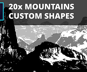 20x Mountains custom shapes for Photoshop
