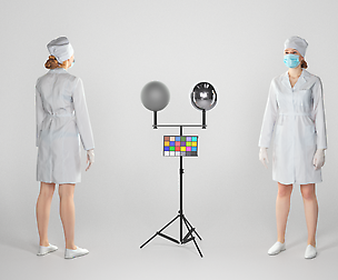 Surgical nurse with mask and sterile gloves 116