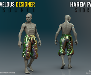 Harem Pants Shorts - Marvelous Designer Resource