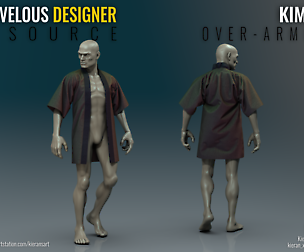 Kimono Over Armour - Marvelous Designer Resource