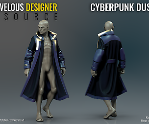 Cyberpunk Duster - Marvelous Designer Resource