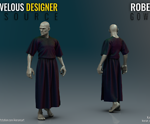 Robes Gown - Marvelous Designer Resource
