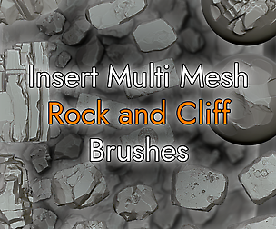Zbrush Insert MultiMesh Rock and Cliff Brushes
