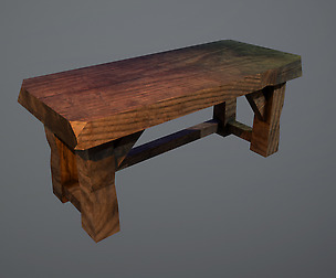 Game Ready Low Poly Wooden Table