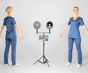Surgical nurse  in A-pose ready for rigging 121