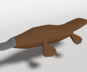 Low Poly Cartoon Platypus